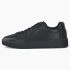 All Black Leather Casual Trainer Style Shoe - Marco Tozzi