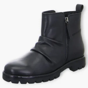 Ara Black Ankle Boots with Dual Side Zips & Chunky Sole - Wide Fit & Comfortable