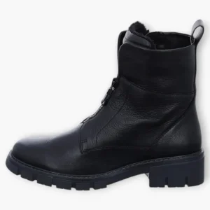 Ara Black Boots with Front Zip & Fur Lining - Wide Fit & Comfortable