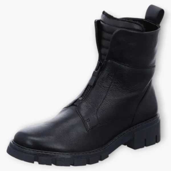 Ara Black Boots with Front Zip & Fur Lining - Wide Fit & Comfortable