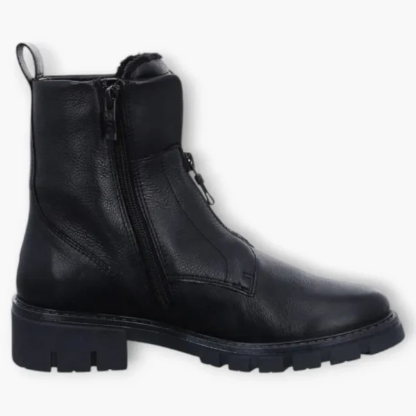 Ara Black Boots with Front Zip & Fur Lining - Wide Fit & Comfortable