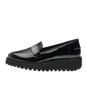 Ara Kent Black Patent Wedge Loafer – Wide Fit & Dressy