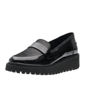 Ara Kent Black Patent Wedge Loafer – Wide Fit & Dressy