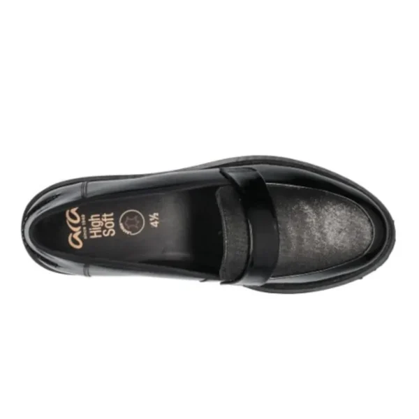 Ara Kent Black Patent Wedge Loafer – Wide Fit & Dressy