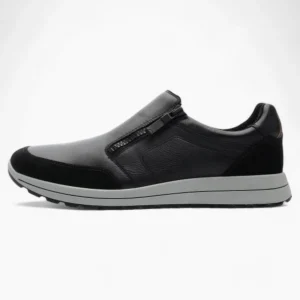 Ara Men's Black Leather Slip-On Shoes – Comfort & Practical Design