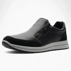 Ara Men's Black Leather Slip-On Shoes – Comfort & Practical Design