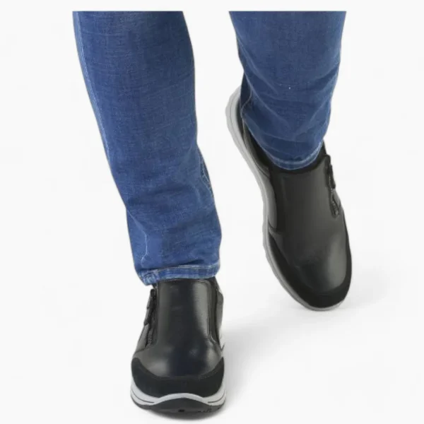 Ara Men's Black Leather Slip-On Shoes – Comfort & Practical Design