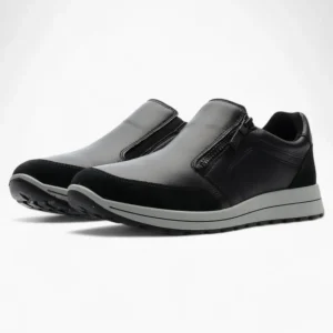 Ara Men's Black Leather Slip-On Shoes – Comfort & Practical Design