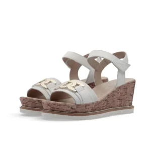 Ara White Wedge Sandals with Gold Details for Women