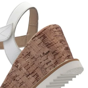 Ara White Wedge Sandals with Gold Details for Women