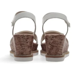 Ara White Wedge Sandals with Gold Details for Women