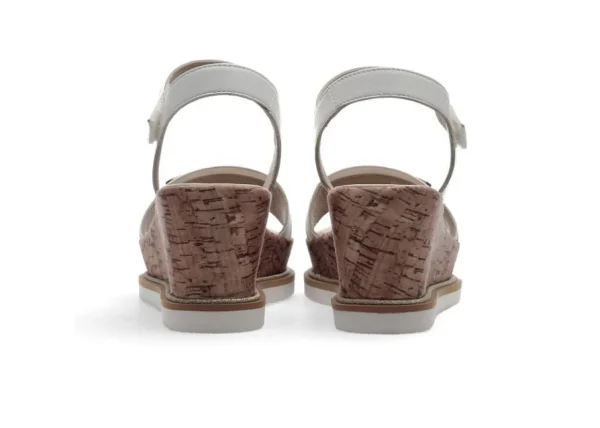 Ara White Wedge Sandals with Gold Details for Women