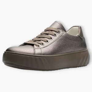 Ara Wide Fit Gold Trainer-Style Shoes with Platform Sole