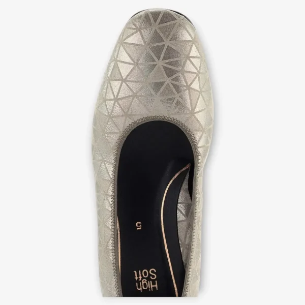 Ara Wide Fit Silver Court Shoes with Block Heel