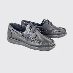 AV8 Kapley: Black Deck School Shoes