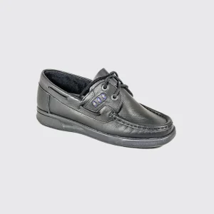 AV8 Kapley: Black Deck School Shoes