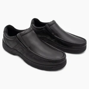 AV8 Mens Kalvin Black Slip-On Leather Shoes