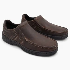 AV8 Mens Kalvin Brown Nubuck Slip-Ons