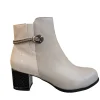 Beige Ankle Boots with Diamante Belt – Redz Block Heel Boots