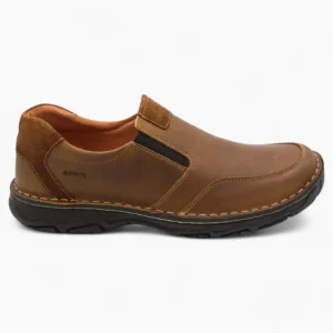 Bell Tan Slip-On Men's Shoe with Black Sole by Dubarry