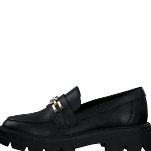 Black Loafer with Gold Chain Link by S. Oliver