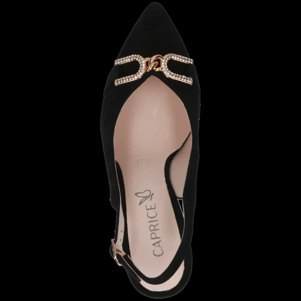 Black Suede Slingback by Caprice