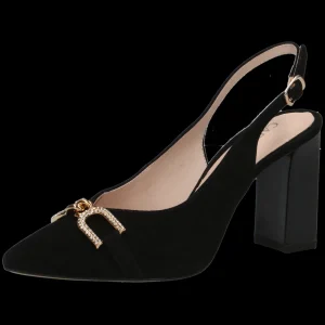 Black Suede Slingback by Caprice