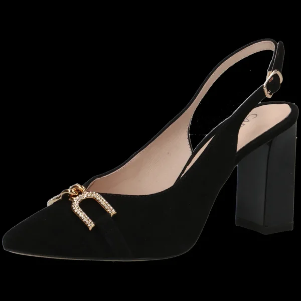 Black Suede Slingback by Caprice