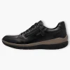 Black Women's Lace-Up Trainers with Bronze Detail – Vegan Comfort Shoes