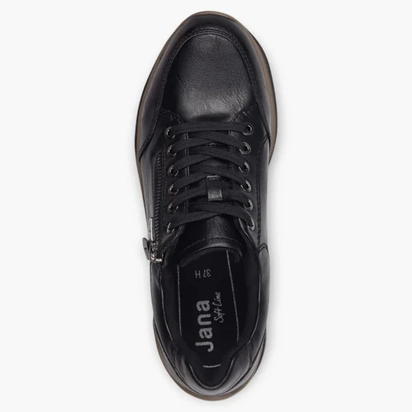 Black Women's Lace-Up Trainers with Bronze Detail – Vegan Comfort Shoes