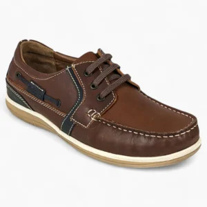 Brown Wide-Fit Lace-Up Shoes with Navy Detail - Dubarry Sheen