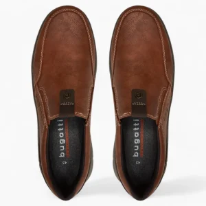 Bugatti Men's Brown Casual Slip-On Shoes – Wide Fit, Cushioned Comfort & Removable Insole