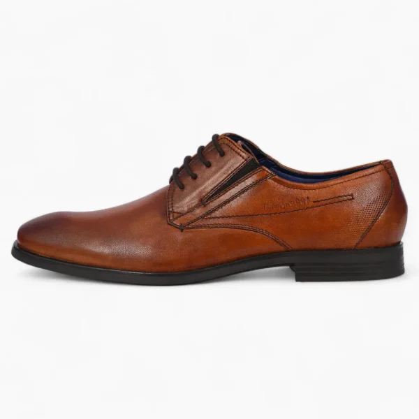 Bugatti Men's Cognac Leather Business Lace-Up Shoes – Hand-Finished