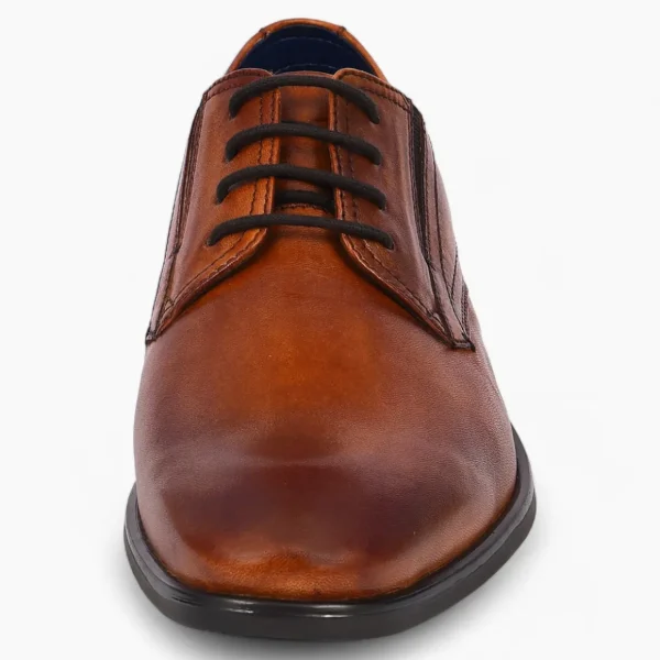 Bugatti Men's Cognac Leather Business Lace-Up Shoes – Hand-Finished