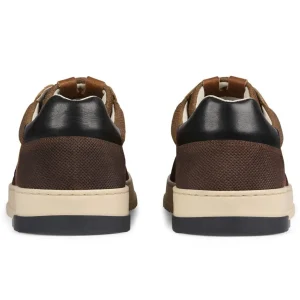 BullBoxer Cognac Leather Sneakers with Off-White Sole