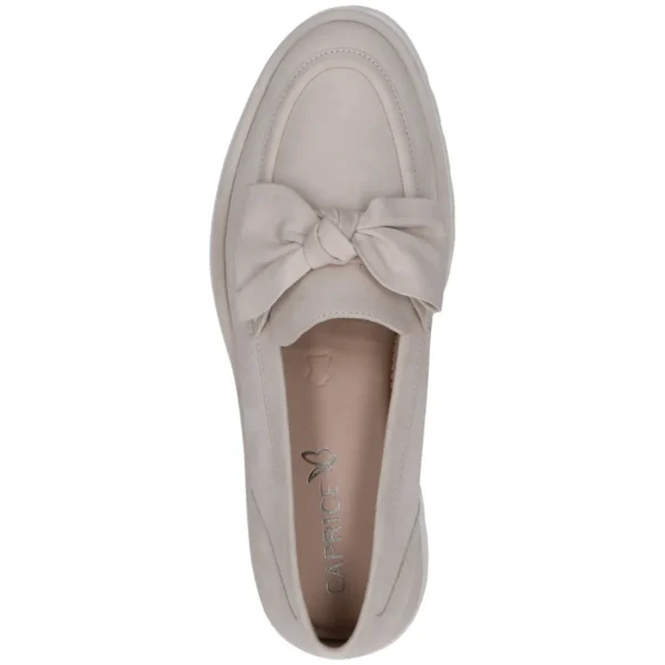 Caprice Beige Loafer with Bow Detail and Chunky Sole