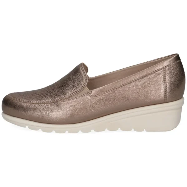 Caprice Bronze Leather Wedge Slip-On