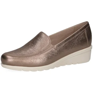 Caprice Bronze Leather Wedge Slip-On