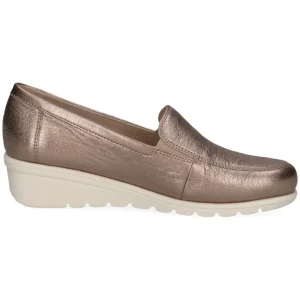 Caprice Bronze Leather Wedge Slip-On