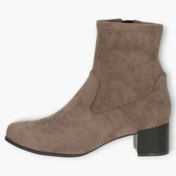 Caprice Grey Faux Suede Ankle Boots with Block Heel