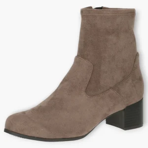 Caprice Grey Faux Suede Ankle Boots with Block Heel