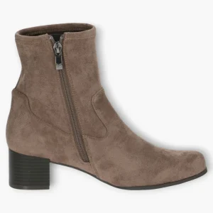 Caprice Grey Faux Suede Ankle Boots with Block Heel