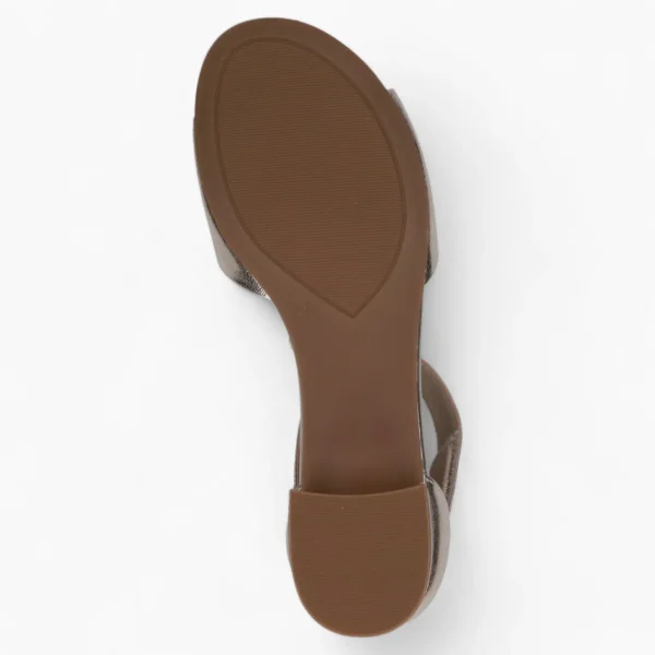 Caprice Platinum Gold Low Block Heel Sandal – Elegant & Comfortable