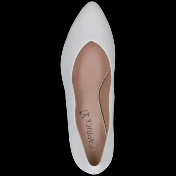 Caprice White Scalloped Stiletto Pumps – Chic & Comfortable