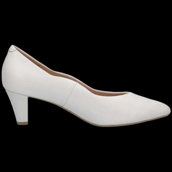 Caprice White Scalloped Stiletto Pumps – Chic & Comfortable