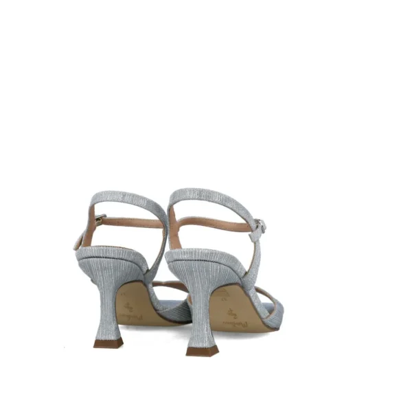 City Chic Mid-Heel Square Toe Silver Sandals