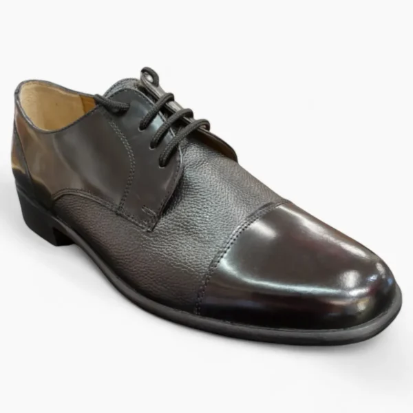 Classic Black Leather Lace-Up Men's Shoe - Rombah Wallace Farnham