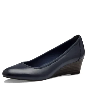 Comfortable Navy Tamaris Wedge Pumps