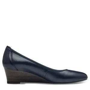 Comfortable Navy Tamaris Wedge Pumps