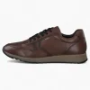 Dark Brown Leather Trainer Style Shoe - S.Oliver